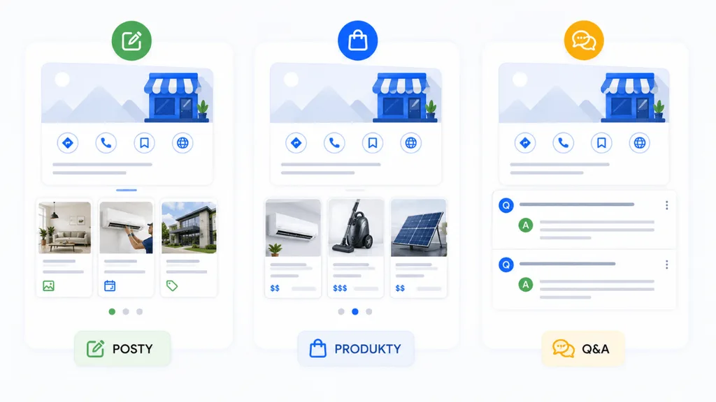 Dodatkowe funkcje wizytówki Google: posty, produkty i sekcja pytań i odpowiedzi
